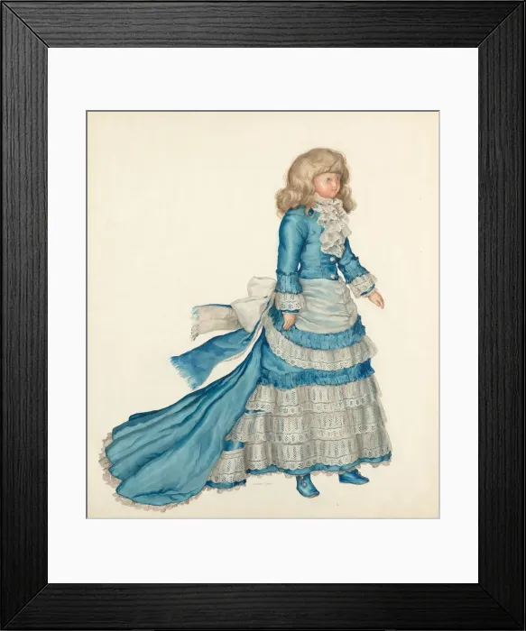 Framed Print : Doll in Blue Dress, 1935 / 1942. Creator: Lillian Causey Framed Print : Doll in Blue Dress, 1935 / 1942. Creator: Lillian Causey