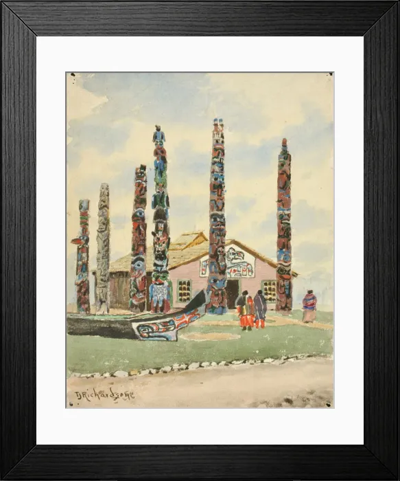 Framed Print : Alaska Building with Totems at St. Louis Exposition, 1904. Creator: Theodore J Framed Print : Alaska Building with Totems at St. Louis Exposition, 1904. Creator: Theodore J