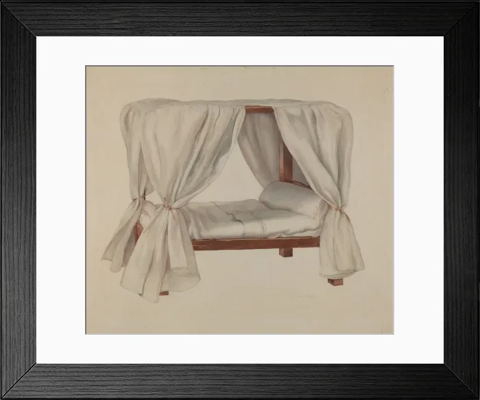 Framed Print : Doll Bed, c. 1937. Creator: Lillian Causey Framed Print : Doll Bed, c. 1937. Creator: Lillian Causey