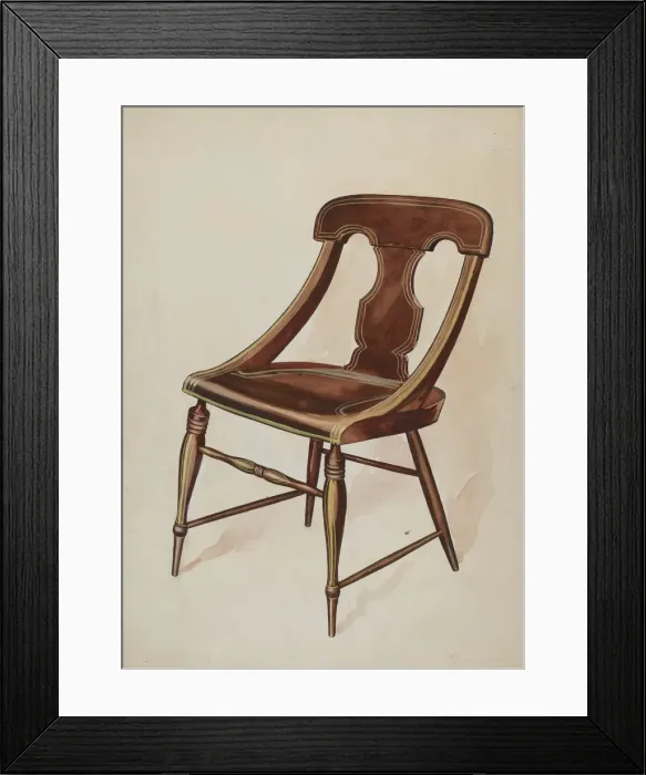 Framed Print : Chair (painted), c. 1937. Creator: Lillian Causey Framed Print : Chair (painted), c. 1937. Creator: Lillian Causey