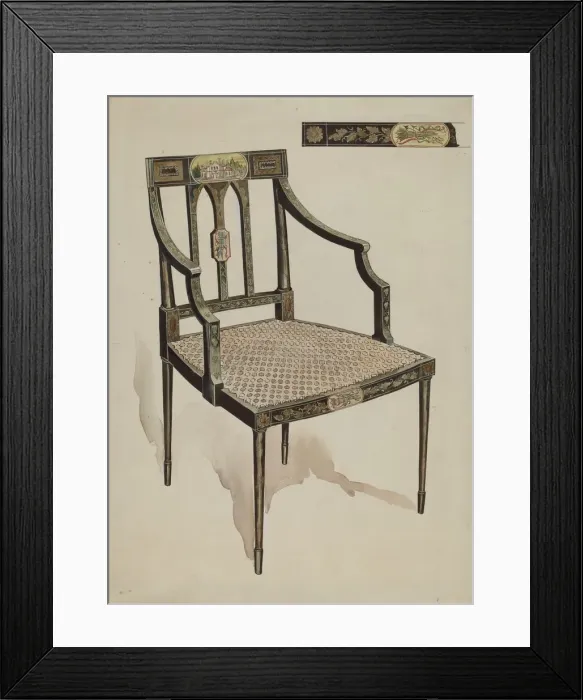 Framed Print : Chair, c. 1936. Creator: Lillian Causey Framed Print : Chair, c. 1936. Creator: Lillian Causey