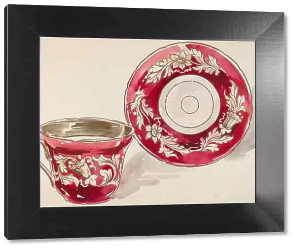 Cup and Saucer, c. 1936. Creator: Lillian Causey