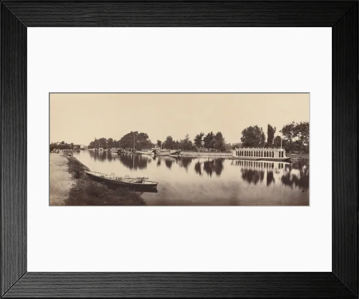 Framed Print : Barges at Oxford, 1862. Creator: Victor A Prout Framed Print : Barges at Oxford, 1862. Creator: Victor A Prout
