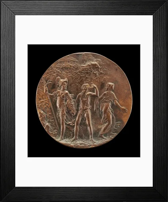 Framed Print : Minerva, Hercules, and Vice [reverse], c. 1571. Creator: Antonio Abondio