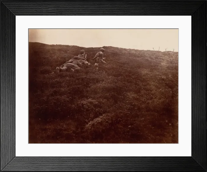 Framed Print : Horace and Edward Stalking Stags, 1856. Creator: Horatio Ross Framed Print : Horace and Edward Stalking Stags, 1856. Creator: Horatio Ross