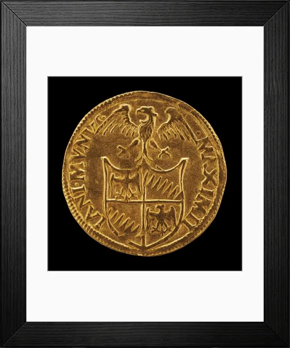 Framed Print : Shield Surmounted by an Eagle [reverse], 15th or 16th century. Creator: Unknown