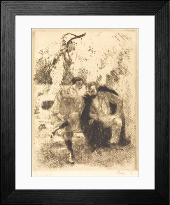 Framed Print : Confidences, 1900. Creator: Paul Albert Besnard Framed Print : Confidences, 1900. Creator: Paul Albert Besnard