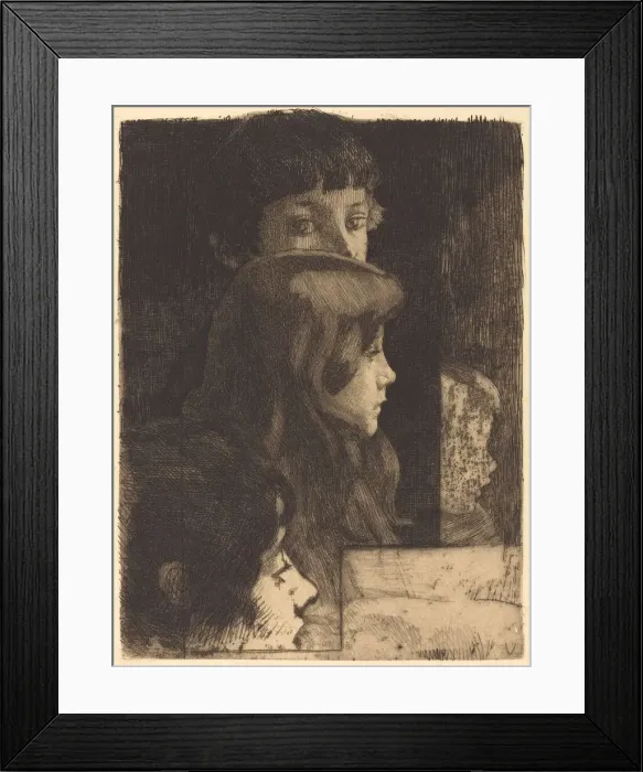 Framed Print : A Family (Une famille), 1890. Creator: Paul Albert Besnard Framed Print : A Family (Une famille), 1890. Creator: Paul Albert Besnard