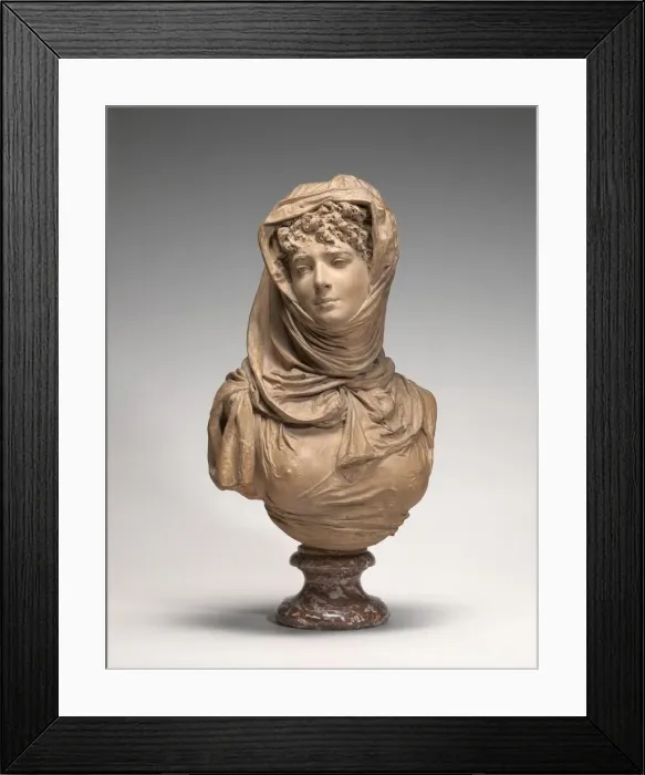 Framed Print : Fantasy Bust of a Veiled Woman (Marguerite Bellanger?), c. 1865 / 1870 Framed Print : Fantasy Bust of a Veiled Woman (Marguerite Bellanger?), c. 1865 / 1870