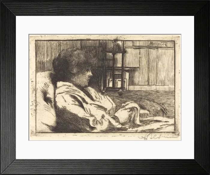 Framed Print : Woman Reading in the Atelier (La lecture dans l atelier), 1887