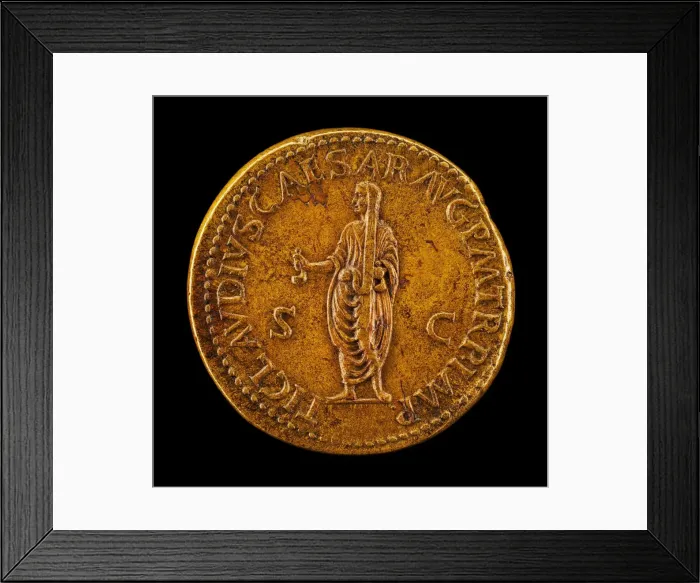 Framed Print : Claudius Caesar [reverse]. Creator: Giovanni da Cavino