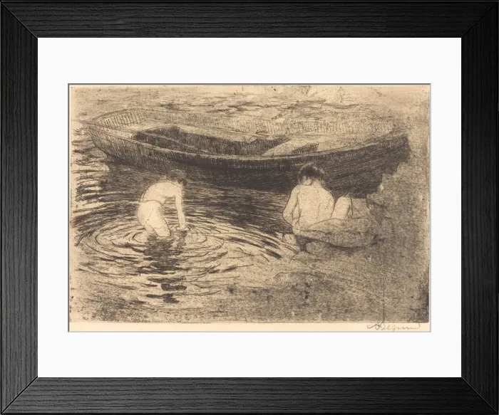 Framed Print : Bathing at Talloires (La baignade aTalloires), 1888. Creator: Paul Albert Besnard Framed Print : Bathing at Talloires (La baignade aTalloires), 1888. Creator: Paul Albert Besnard