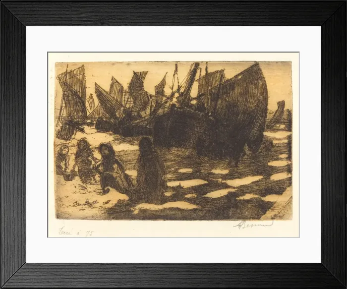 Framed Print : Small Fishing Boats of Berck (Petites Pecheuses de Berck), 1897 Framed Print : Small Fishing Boats of Berck (Petites Pecheuses de Berck), 1897