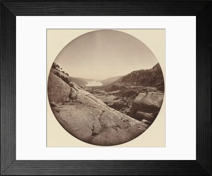 Framed Print : Donner Lake, California, c. 1860s. Creator: Carleton Emmons Watkins Framed Print : Donner Lake, California, c. 1860s. Creator: Carleton Emmons Watkins