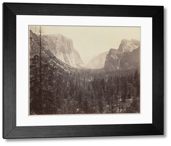 Framed Print : The Yosemite Valley from the Mariposa Trail, 1865-1866. Creator: Carleton Emmons Watkins Framed Print : The Yosemite Valley from the Mariposa Trail, 1865-1866. Creator: Carleton Emmons Watkins