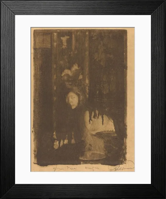Framed Print : Woman with a Vase (La femme au vase), 1894. Creator: Paul Albert Besnard Framed Print : Woman with a Vase (La femme au vase), 1894. Creator: Paul Albert Besnard