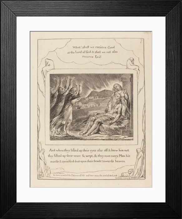 Framed Print : Jobs Comforters, 1825. Creator: William Blake Framed Print : Jobs Comforters, 1825. Creator: William Blake