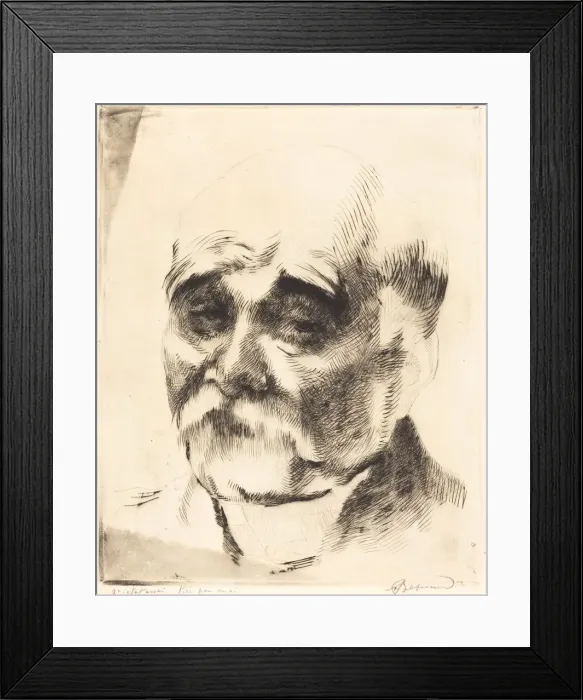 Framed Print : Georges Clemenceau, 1917. Creator: Paul Albert Besnard Framed Print : Georges Clemenceau, 1917. Creator: Paul Albert Besnard