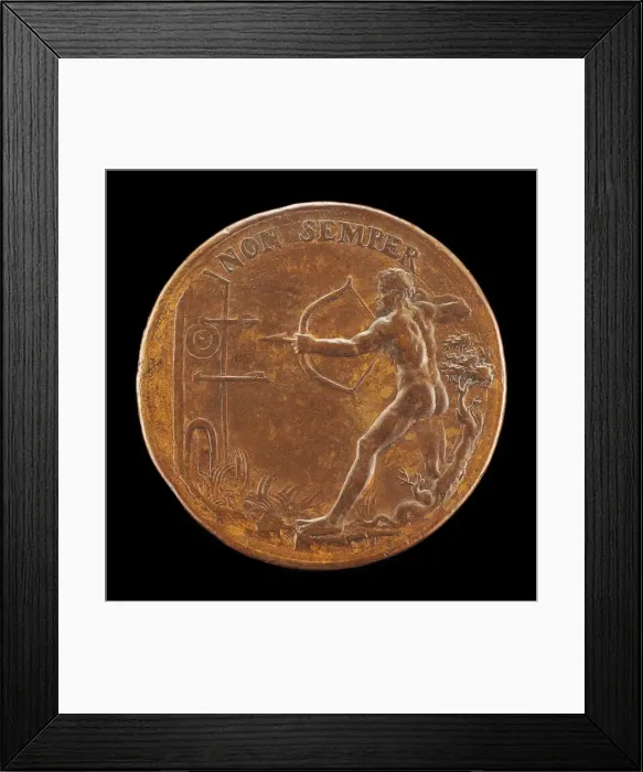 Framed Print : Sorra Shooting at a Mark [reverse], 1561. Creator: Antonio Abondio