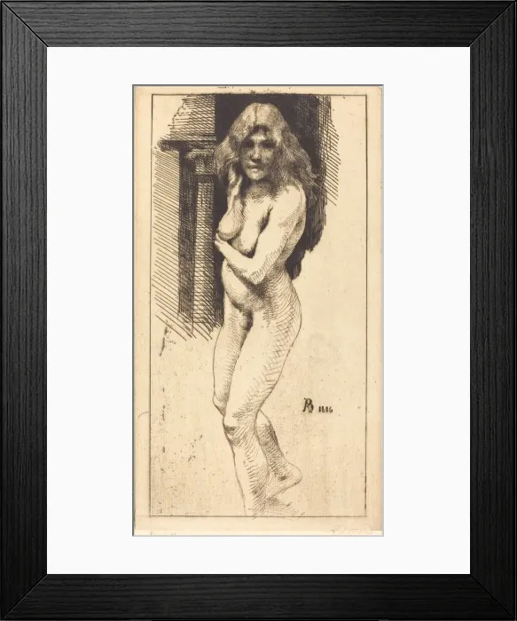 Framed Print : Carmen Standing in the Nude (Carmen nue debout), 1886. Creator: Paul Albert Besnard Framed Print : Carmen Standing in the Nude (Carmen nue debout), 1886. Creator: Paul Albert Besnard