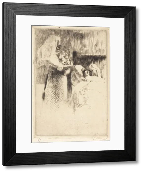 Framed Print : Birth Announcement for Anne-Elisabeth Besnard (Carte de naissance d Anne-É Framed Print : Birth Announcement for Anne-Elisabeth Besnard (Carte de naissance d Anne-É