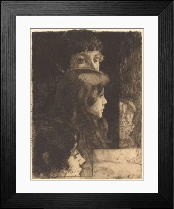 Framed Print : A Family (Une famille), 1890. Creator: Paul Albert Besnard Framed Print : A Family (Une famille), 1890. Creator: Paul Albert Besnard