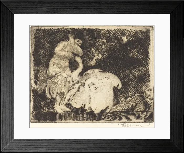 Framed Print : Leda Bathing (Leda au bain), 1913. Creator: Paul Albert Besnard Framed Print : Leda Bathing (Leda au bain), 1913. Creator: Paul Albert Besnard
