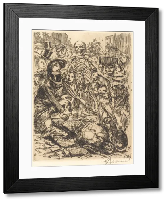Framed Print : The Accident (L accident), 1900. Creator: Paul Albert Besnard Framed Print : The Accident (L accident), 1900. Creator: Paul Albert Besnard