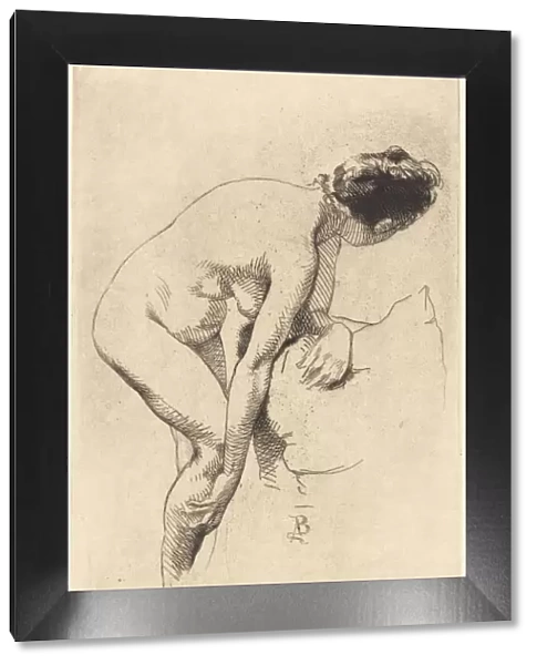 Nude Holding Her Leg (Femme nue se tenant la jambe), 1886. Creator: Paul Albert Besnard