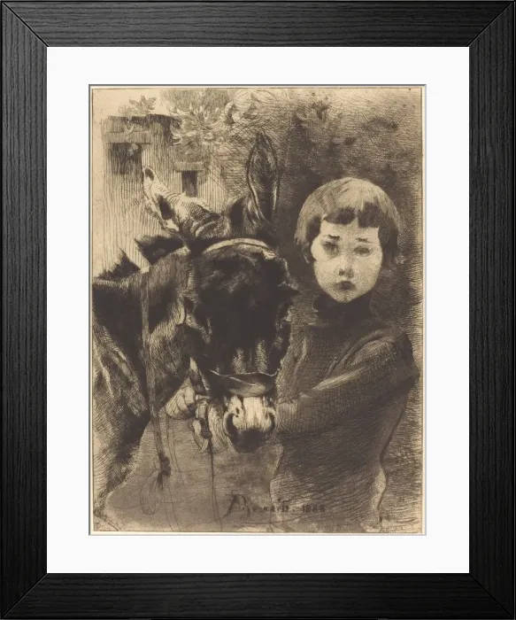 Framed Print : Robert Besnard and His Donkey (Robert Besnard et son ane), 1888 Framed Print : Robert Besnard and His Donkey (Robert Besnard et son ane), 1888