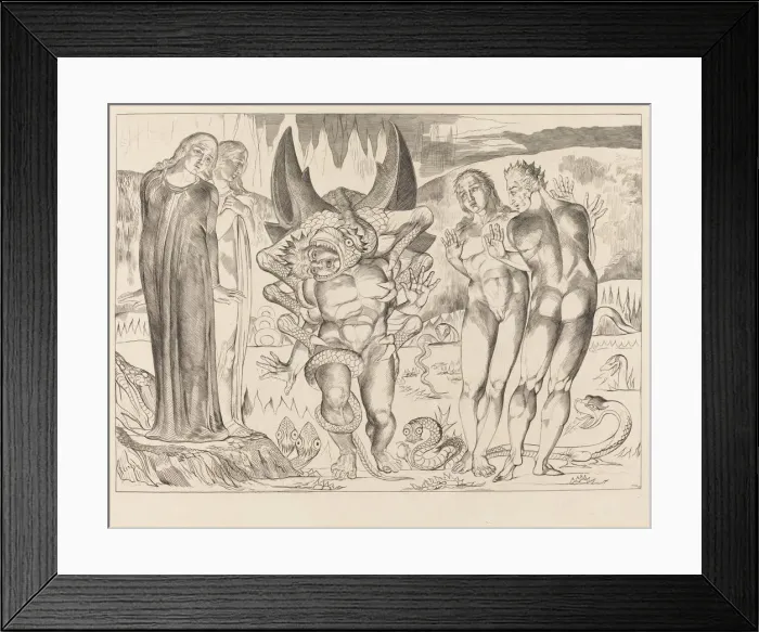 Framed Print : The Circle of the Thieves; Agnolo Brunelleschi Attacked by a Six-Footed Serpent, 1827 Framed Print : The Circle of the Thieves; Agnolo Brunelleschi Attacked by a Six-Footed Serpent, 1827