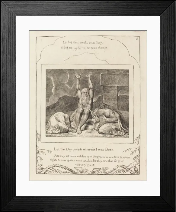 Framed Print : Jobs Despair, 1825. Creator: William Blake Framed Print : Jobs Despair, 1825. Creator: William Blake