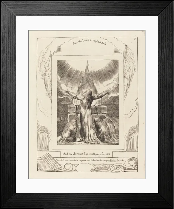Framed Print : Jobs Sacrifice, 1825. Creator: William Blake Framed Print : Jobs Sacrifice, 1825. Creator: William Blake
