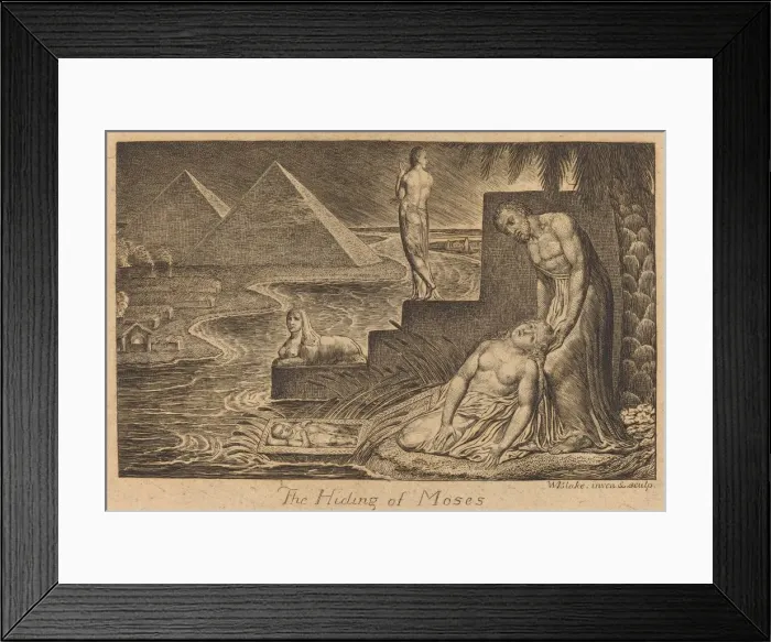 Framed Print : The Hiding of Moses, 1824. Creator: William Blake Framed Print : The Hiding of Moses, 1824. Creator: William Blake