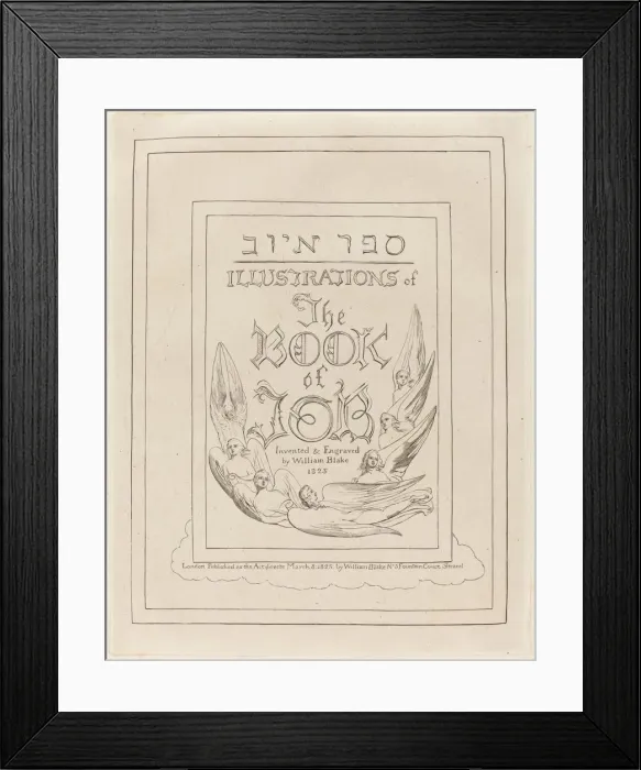 Framed Print : Title-Page of the Engraved Illustrations to the Book of Job, 1825. Creator: William Blake Framed Print : Title-Page of the Engraved Illustrations to the Book of Job, 1825. Creator: William Blake