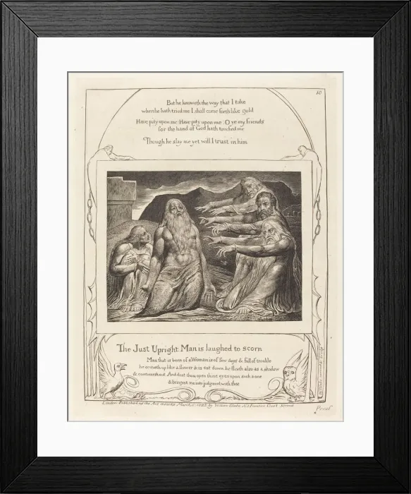 Framed Print : Job Rebuked by His Friends, 1825. Creator: William Blake Framed Print : Job Rebuked by His Friends, 1825. Creator: William Blake