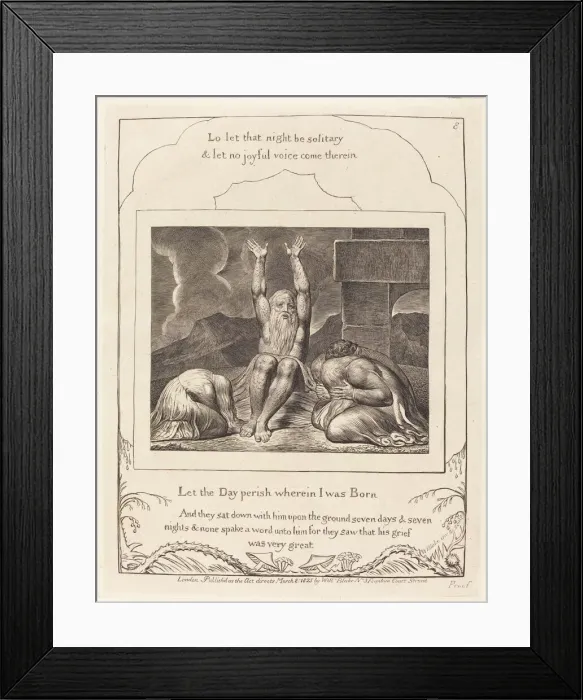 Framed Print : Jobs Despair, 1825. Creator: William Blake Framed Print : Jobs Despair, 1825. Creator: William Blake