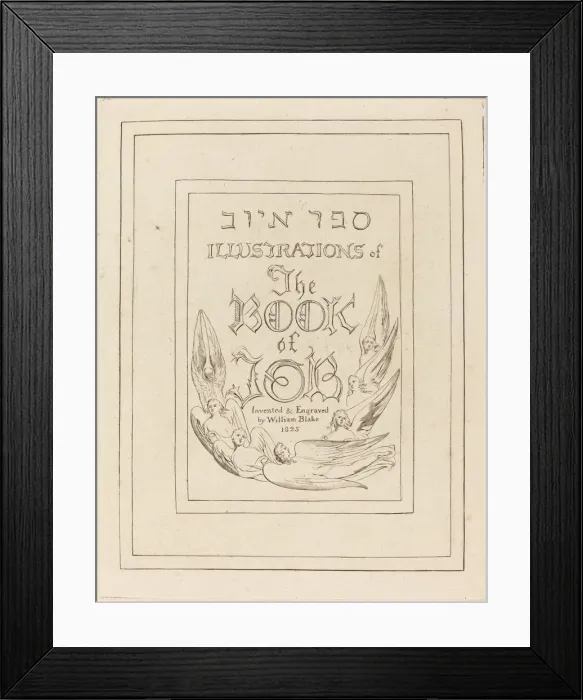Framed Print : Title-Page of the Engraved Illustrations to the Book of Job, 1825. Creator: William Blake Framed Print : Title-Page of the Engraved Illustrations to the Book of Job, 1825. Creator: William Blake