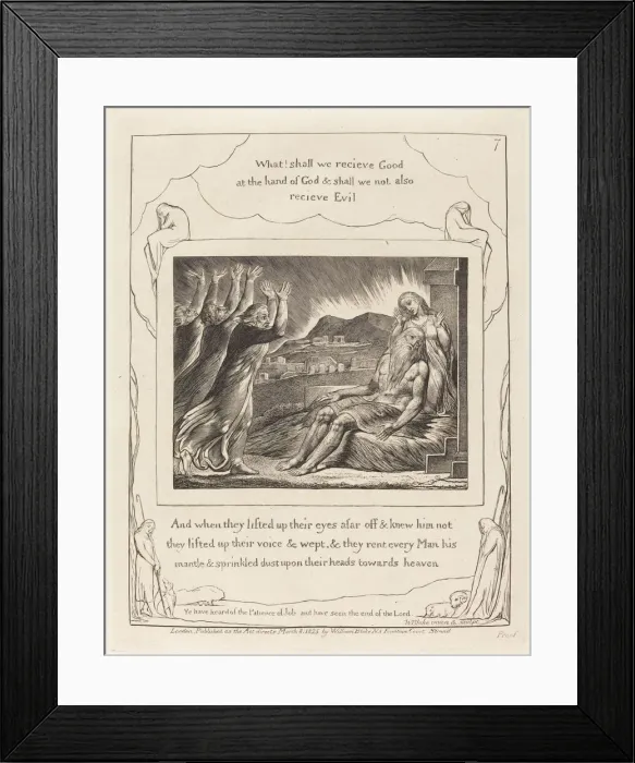 Framed Print : Jobs Comforters, 1825. Creator: William Blake Framed Print : Jobs Comforters, 1825. Creator: William Blake