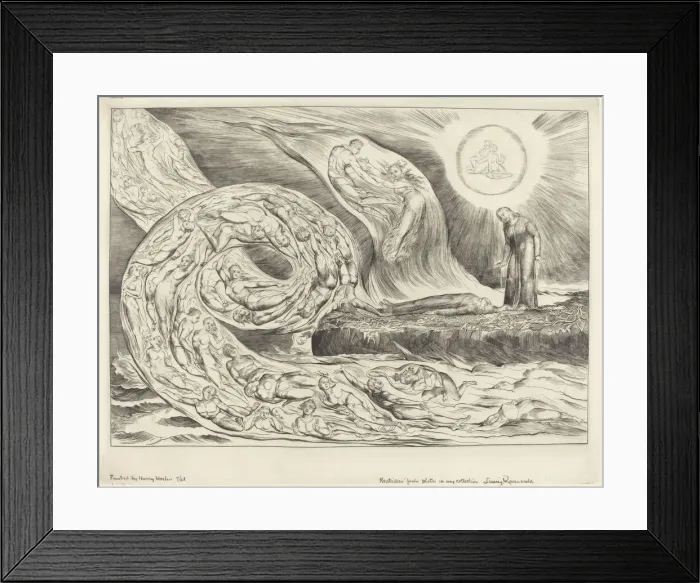 Framed Print : The Circle of the Lustful: Paolo and Francesca, 1827. Creator: William Blake Framed Print : The Circle of the Lustful: Paolo and Francesca, 1827. Creator: William Blake