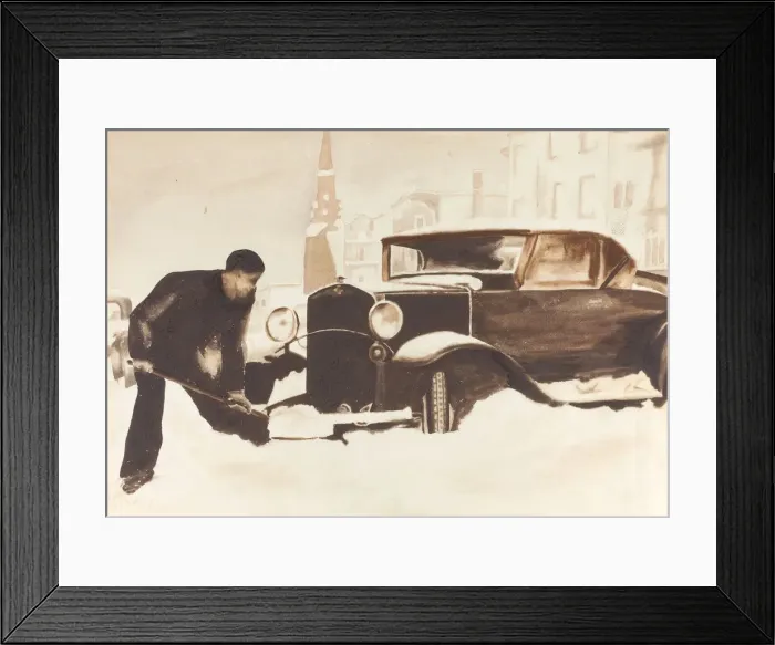 Framed Print : Digging Out Car, 1934. Creator: Elizabeth R. Dewey Framed Print : Digging Out Car, 1934. Creator: Elizabeth R. Dewey