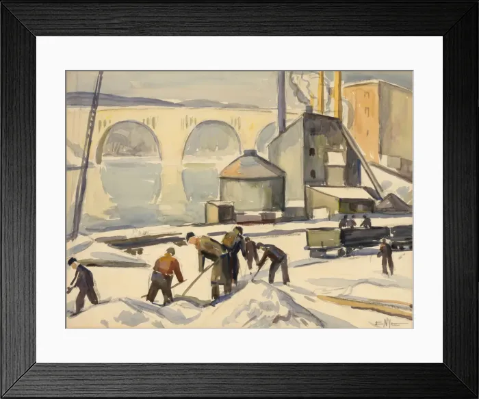 Framed Print : C. W. A. Worker at Key Bridge, n. d. Creator: Edgar Nye Framed Print : C. W. A. Worker at Key Bridge, n. d. Creator: Edgar Nye