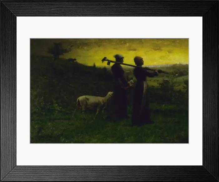 Framed Print : Bringing Home the New Born Lamb, 1890. Creator: Elliott Daingerfield Framed Print : Bringing Home the New Born Lamb, 1890. Creator: Elliott Daingerfield