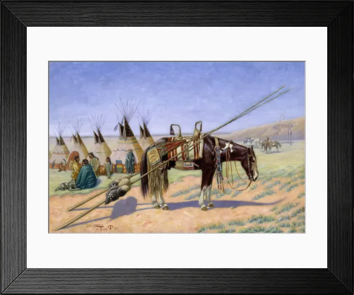 Framed Print : Indians in Camp at 101 Ranch, 1922. Creator: Emil W. Lenders