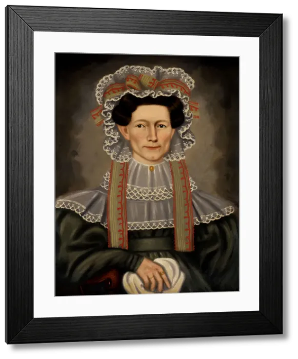 Framed Print : Lady of Squire Williams House, ca. 1829. Creator: Erastus Salisbury Field Framed Print : Lady of Squire Williams House, ca. 1829. Creator: Erastus Salisbury Field