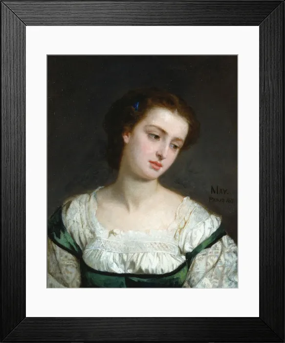 Framed Print : Portrait of a Young Woman, 1862. Creator: Edward Harrison May Framed Print : Portrait of a Young Woman, 1862. Creator: Edward Harrison May