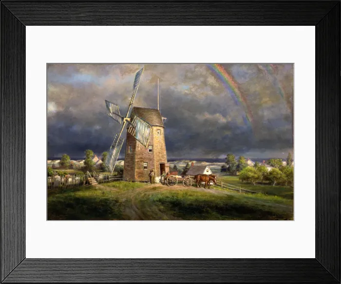 Framed Print : Old Hook Mill, Easthampton, ca. 1880. Creator: Edward Lamson Henry Framed Print : Old Hook Mill, Easthampton, ca. 1880. Creator: Edward Lamson Henry