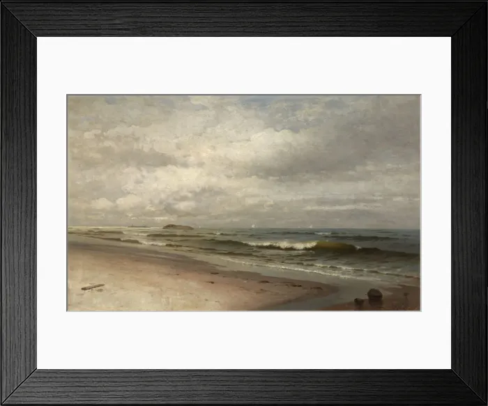 Framed Print : Beach of Bass Rocks, Gloucester, Massachusetts, 1881. Creator: F. K. M. Rehn Framed Print : Beach of Bass Rocks, Gloucester, Massachusetts, 1881. Creator: F. K. M. Rehn