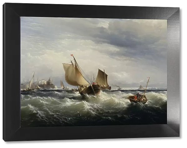 Fishing Boats Beating up to Windward, ca. 1858. Creator: Edward Moran