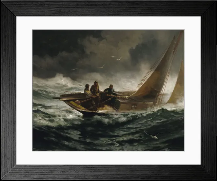 Framed Print : Riding out a Gale, ca. 1889. Creator: Edward Moran Framed Print : Riding out a Gale, ca. 1889. Creator: Edward Moran